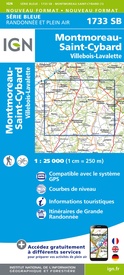 Wandelkaart - Topografische kaart 1733 SB - Serie Bleue Montmoreau-Saint-Cybard | IGN - Institut Géographique National