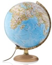 Wereldbol - Globe Gold Classic Blauw ø 30 cm | Engelstalig | Met Verlichting | National Geographic