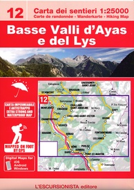 Wandelkaart 12 Basse valli d'Ayas e del Lys | L'Escursionista editore