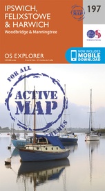 Wandelkaart - Topografische kaart 197 OS Explorer Map | Active Ipswich / Felixstowe  / Harwich | Ordnance Survey