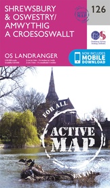 Wandelkaart - Topografische kaart 126 Landranger Active Shrewsbury / Oswestry | Ordnance Survey