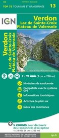 Fietskaart - Wandelkaart 75013 Verdon, Lac de Sainte-Croix, Valensole | IGN - Institut Géographique National