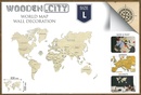 Wereldkaart van hout - Legpuzzel Wooden World Map Large | Wooden City