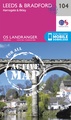 Wandelkaart - Topografische kaart 104 Landranger Active Leeds / Bradford -  Harrogate / Ilkley | Ordnance Survey