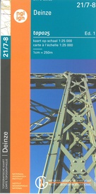 Wandelkaart - Topografische kaart 21/7-8 Topo25 Deinze | NGI - Nationaal Geografisch Instituut