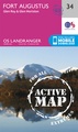 Wandelkaart 34 Landranger Active Fort Augustus | Ordnance Survey