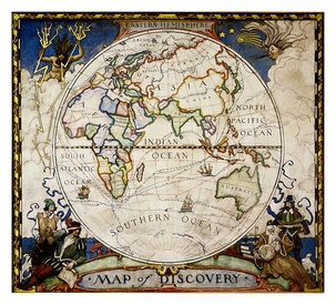 Historische wereldkaart 20548 Eastern hemisphere - oostelijk halfrond, 51 x 46 cm | National Geographic