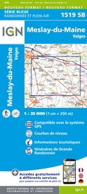 Wandelkaart - Topografische kaart 1519 SB - Serie Bleue Meslay-du-Maine, Vaiges | IGN - Institut Géographique National