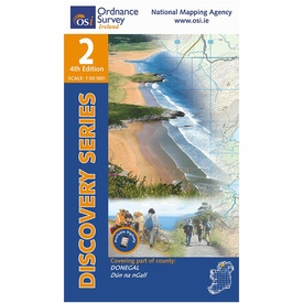 Topografische kaart - Wandelkaart 2 Discovery Donegal (N Centr) | Ordnance Survey Ireland