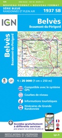 Wandelkaart - Topografische kaart 1937 SB - Serie Bleue Belves, Beaumont-du-Périgord | IGN - Institut Géographique National