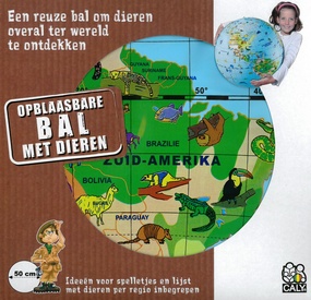 Opblaasbare wereldbol - globe Opblaasbare bal met dieren | Caly Toys