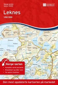 Wandelkaart - Topografische kaart 10133 Norge Serien Leknes | Nordeca