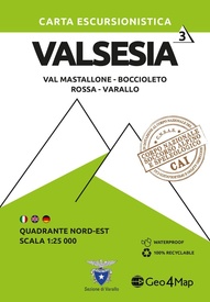 Wandelkaart - Topografische kaart 3 Valsesia - Val Mastallone | Geo4Map