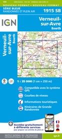 Wandelkaart - Topografische kaart 1915 SB - Serie Bleue Verneuil-sur-Avre, Bourth | IGN - Institut Géographique National