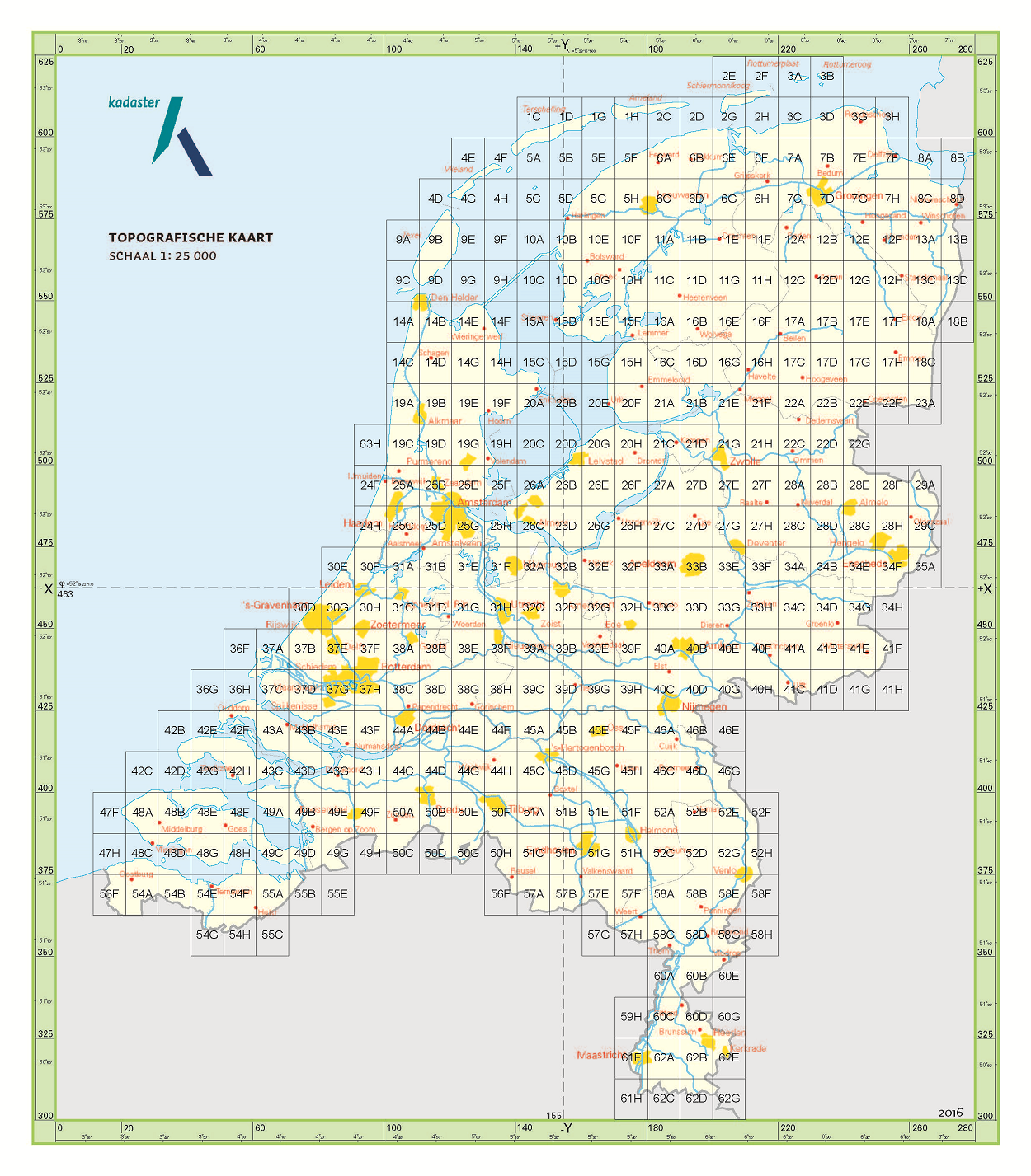Topografische kaarten Zuid-Holland 1:25.000