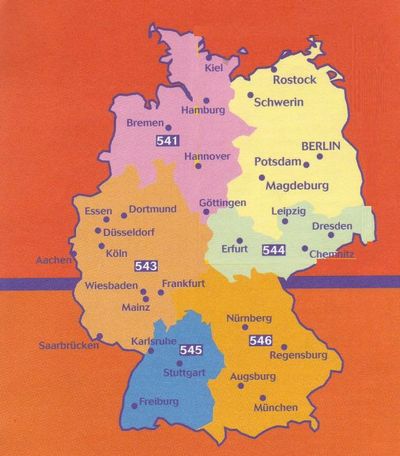 Overzicht landkaarten en wegenkaarten van Duitsland Michelin 1:300.000